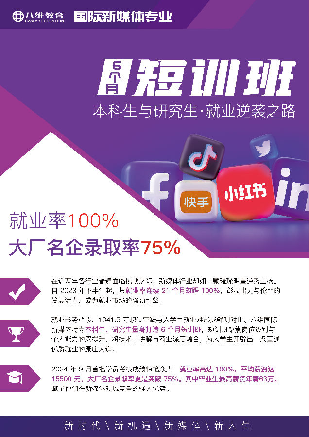 八維教育國際新媒體專業(yè)直播運營管理實戰(zhàn)班開課啦